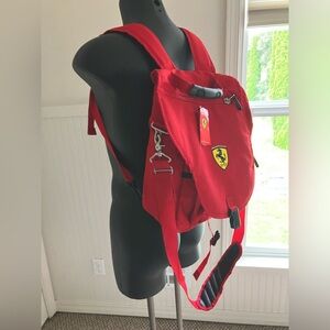 Ferrari backpack T-shirt baseball hat cap racing race car F1 red vintage set